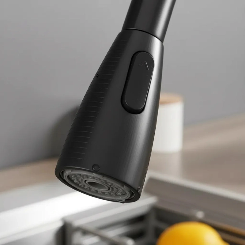 LLAVE LAVAPLATOS EXTENSIBLE GRIFERIA MONOMANDO COCINA NEGRO - 5