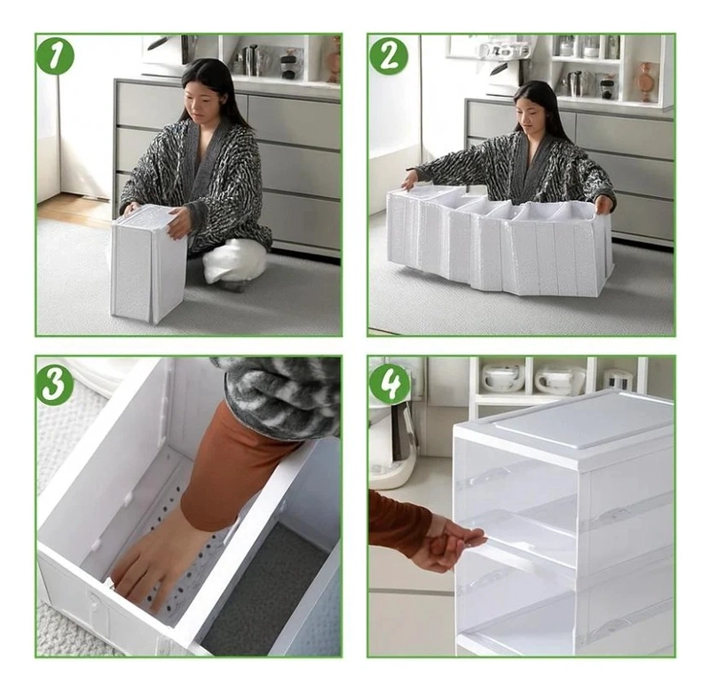 ZAPATERA PLEGABLE HOMEBRANDT BEIGE DE 6 NIVELES CON PUERTAS TRANSPARENTES - 2