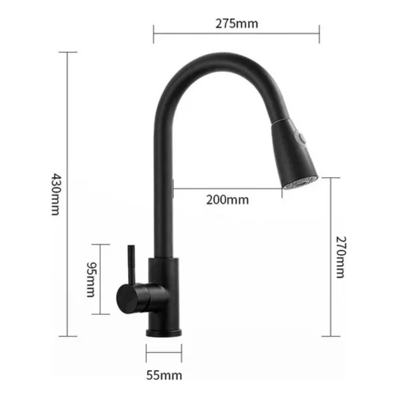 LLAVE LAVAPLATOS EXTENSIBLE GRIFERIA MONOMANDO COCINA NIQUEL - 2