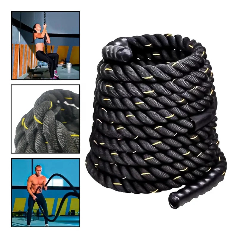 CUERDA CROSSFIT BATTLE ROPE CORREA 12 METROS X 38 MILIMETROS - 1