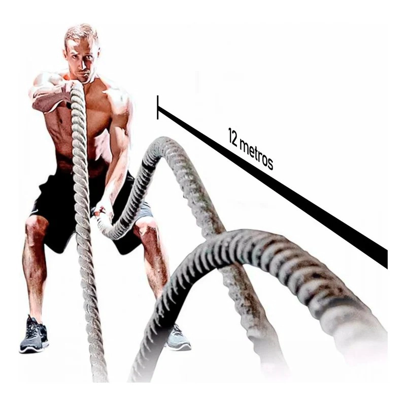CUERDA CROSSFIT BATTLE ROPE CORREA 12 METROS X 38 MILIMETROS - 2