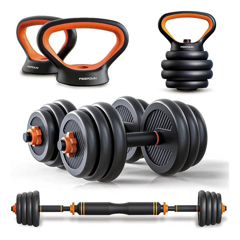 SET DE MANCUERNAS DE 40KG CON KETTLEBELL Y BARRA PROFESIONAL - 1