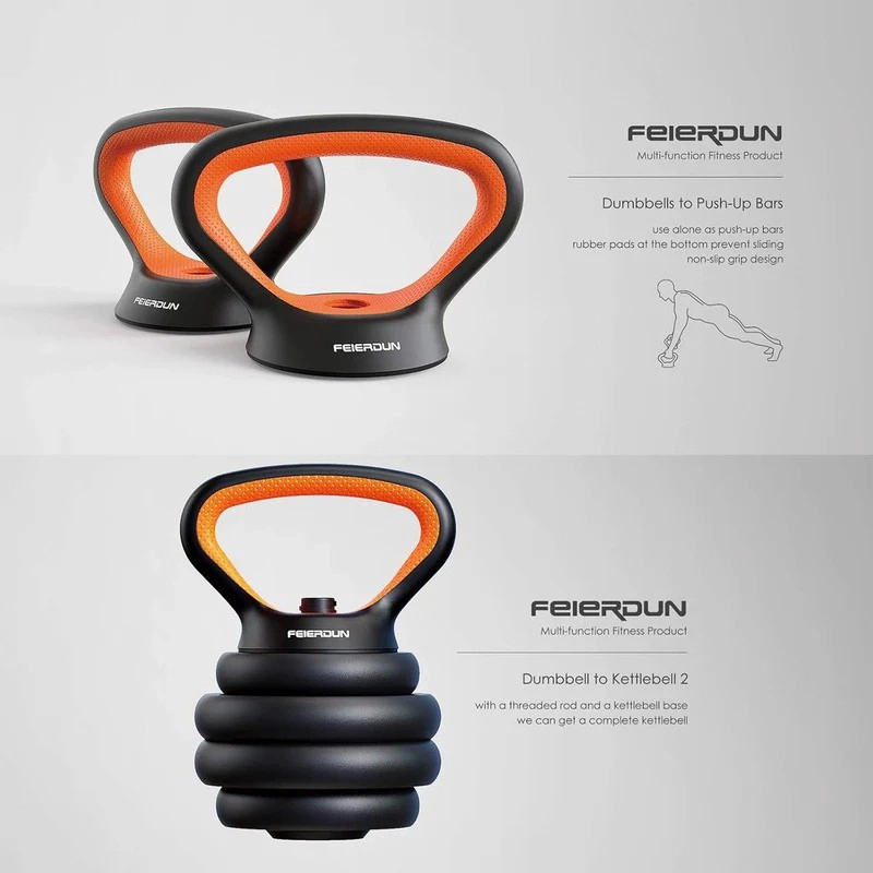 SET DE MANCUERNAS DE 40KG CON KETTLEBELL Y BARRA PROFESIONAL - 4