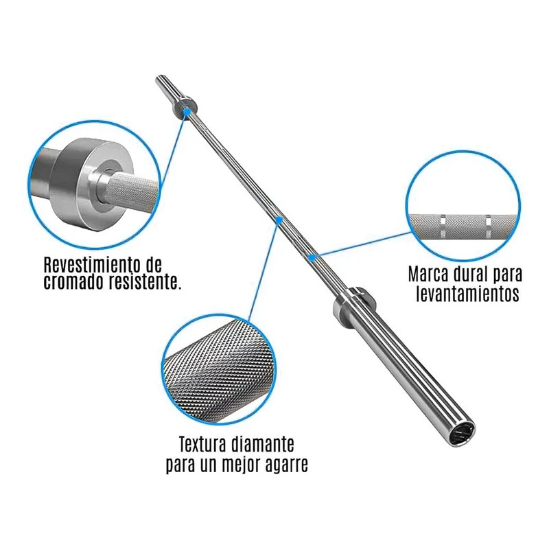 BARRA OLIMPICA PROFESIONAL DE COMPETICION 2.20M 20KG - 3