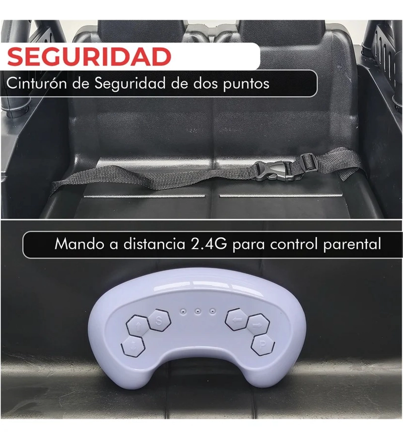 AUTO MONTABLE ELECTRICO NIÑOS CAMIONETA JEEP 4X4 RAM ROJO - 2