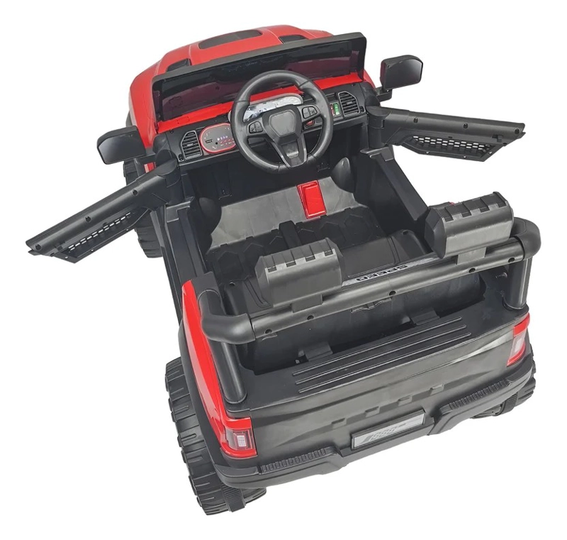 AUTO MONTABLE ELECTRICO NIÑOS CAMIONETA JEEP 4X4 RAM ROJO - 7
