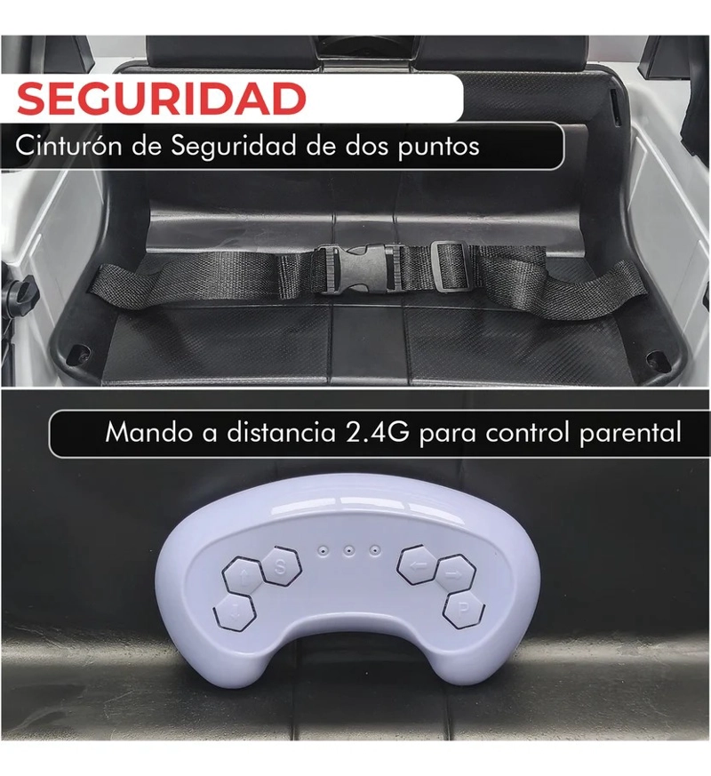 AUTO MONTABLE ELECTRICO JEEP 4X4 BATERIA 12V BLANCO - 3