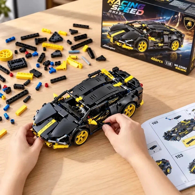 AUTO BLOQUES ARMABLE LAMBORGHINI JUGUETE CONSTRUCCION 486PZS - 2
