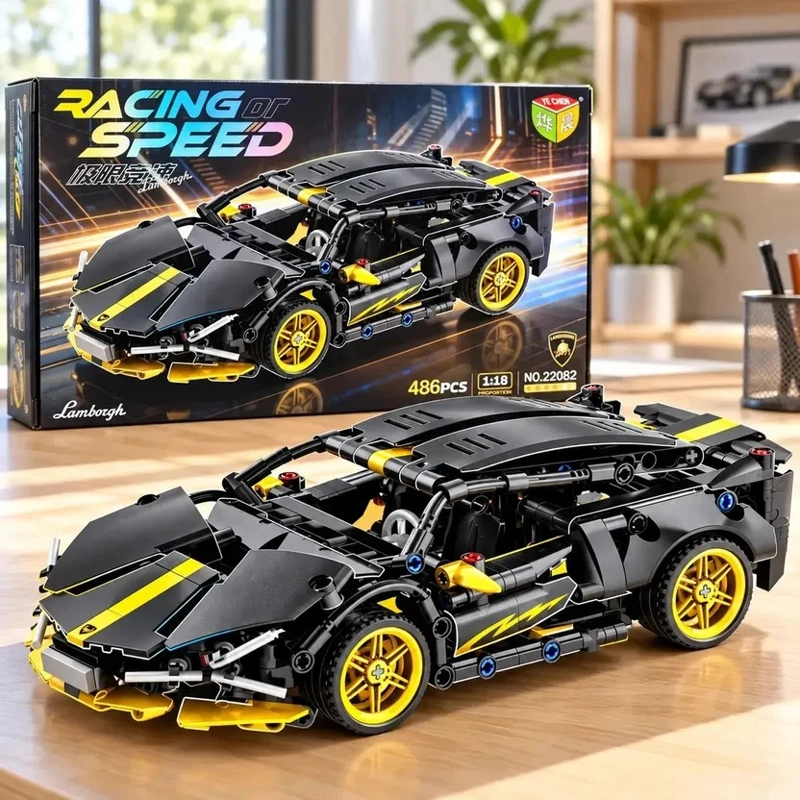 AUTO BLOQUES ARMABLE LAMBORGHINI JUGUETE CONSTRUCCION 486PZS - 5