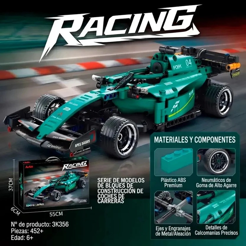 AUTO ARMABLE FORMULA 1 DE 452 PIEZAS BLOQUES DE CONSTRUCCION - 6