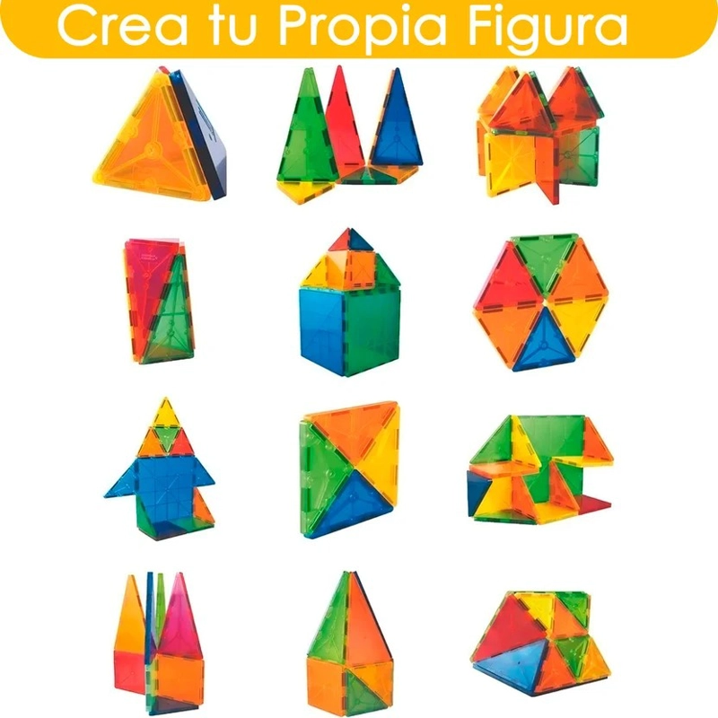BLOQUES MAGNETICOS JUEGO DE CONSTRUCCION 3D NO TOXICO DE 60PZS - 8