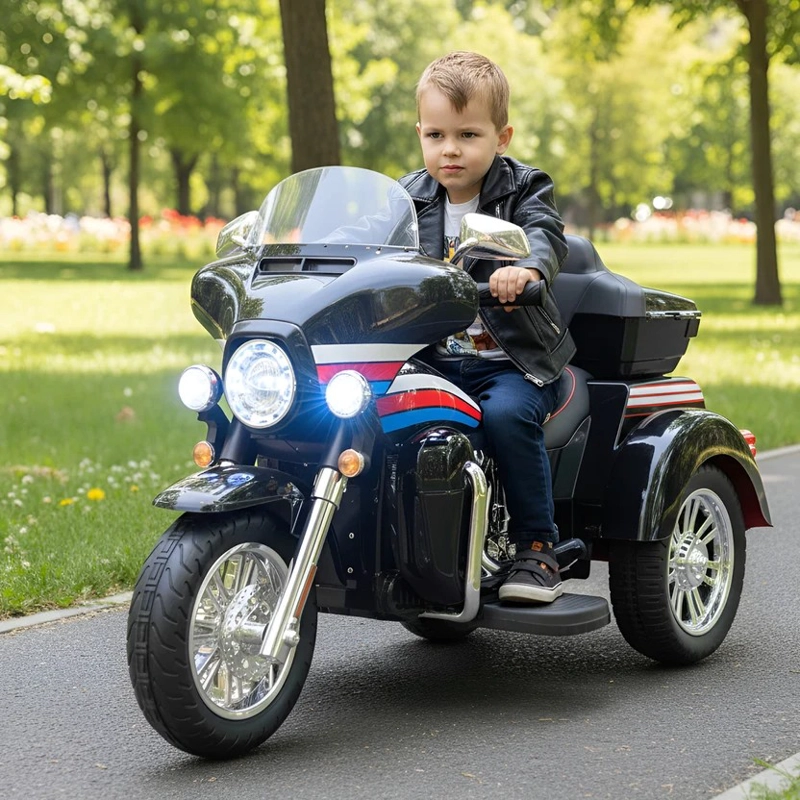 Moto Electrica Montable De Policia Doble Motor Con Luces Led 12v - 1