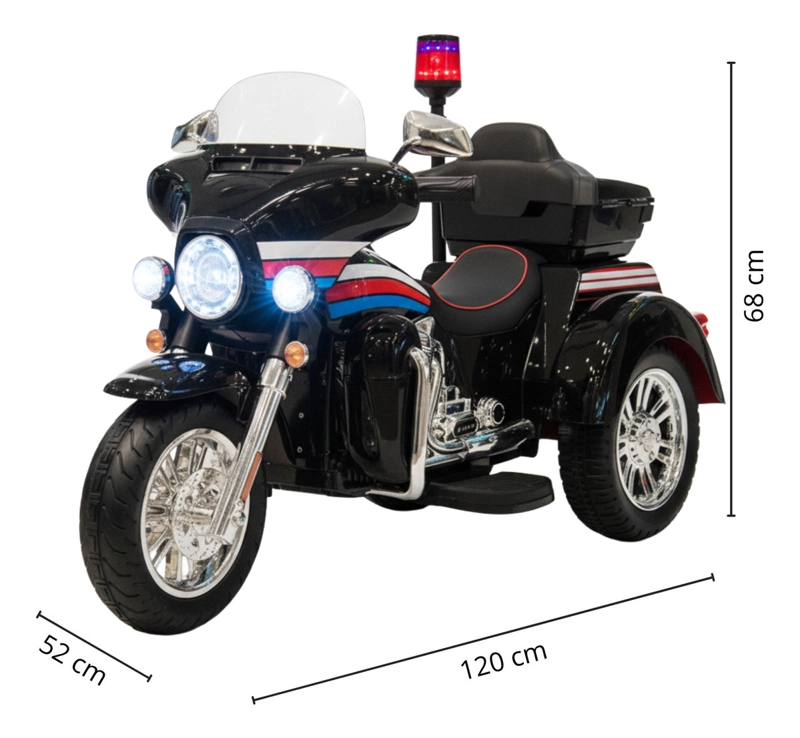 Moto Electrica Montable De Policia Doble Motor Con Luces Led 12v - 2