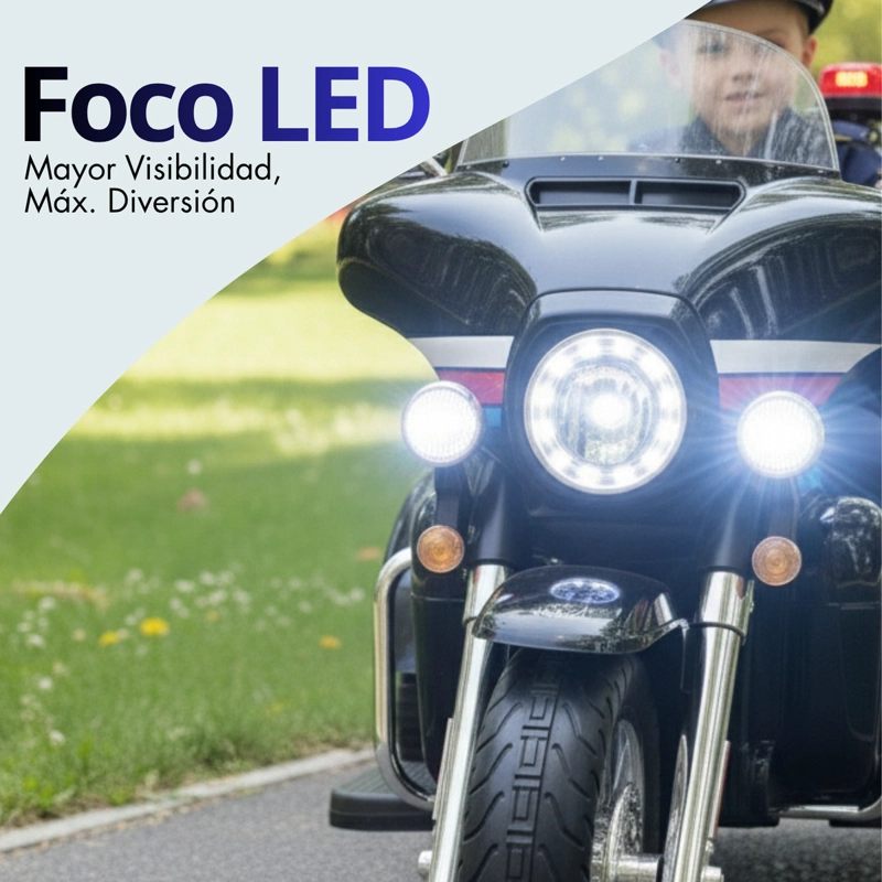 Moto Electrica Montable De Policia Doble Motor Con Luces Led 12v - 3