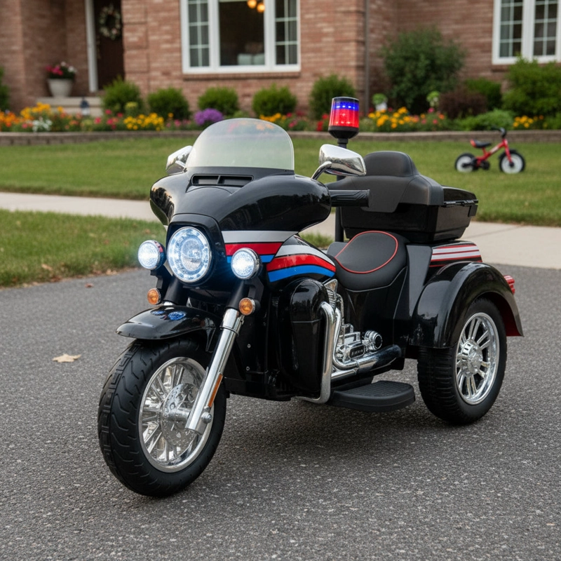 Moto Electrica Montable De Policia Doble Motor Con Luces Led 12v - 8