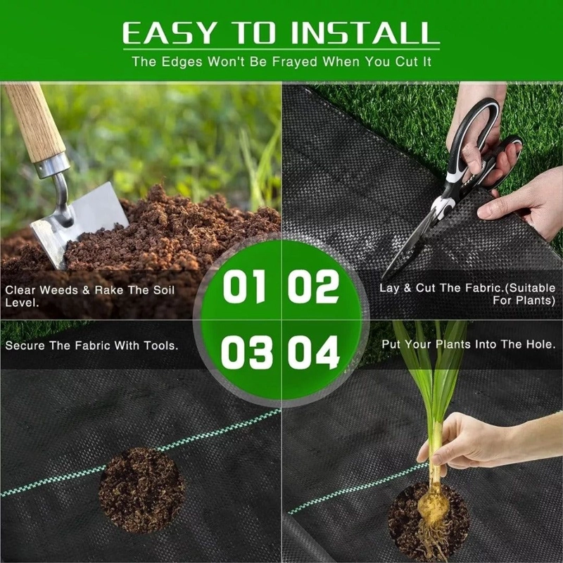 MALLA ANTIMALEZA DE 2X100 MTS TELA ROLLO GROUND COVER PLANTA - 4