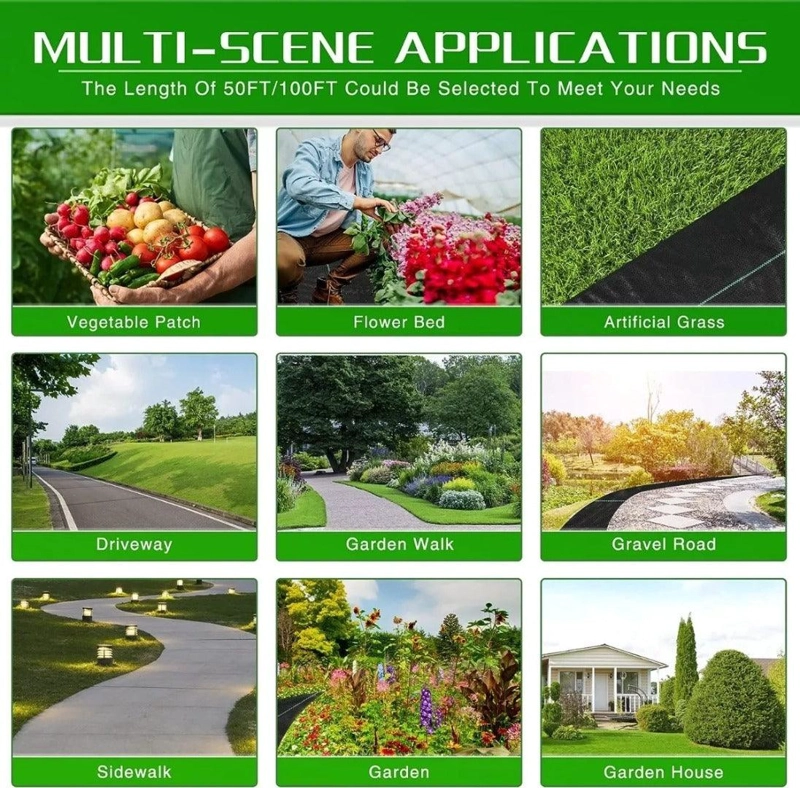 MALLA ANTIMALEZA DE 2X100 MTS TELA ROLLO GROUND COVER PLANTA - 5