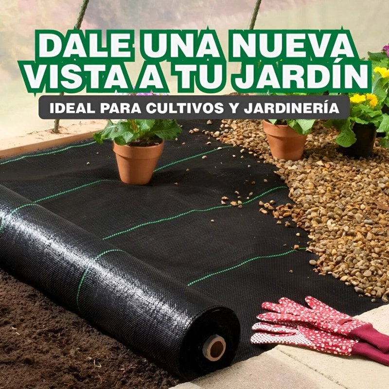 MALLA ANTIMALEZA 1X100 MTS TELA ROLLO GROUND COVER PLANTA - 2