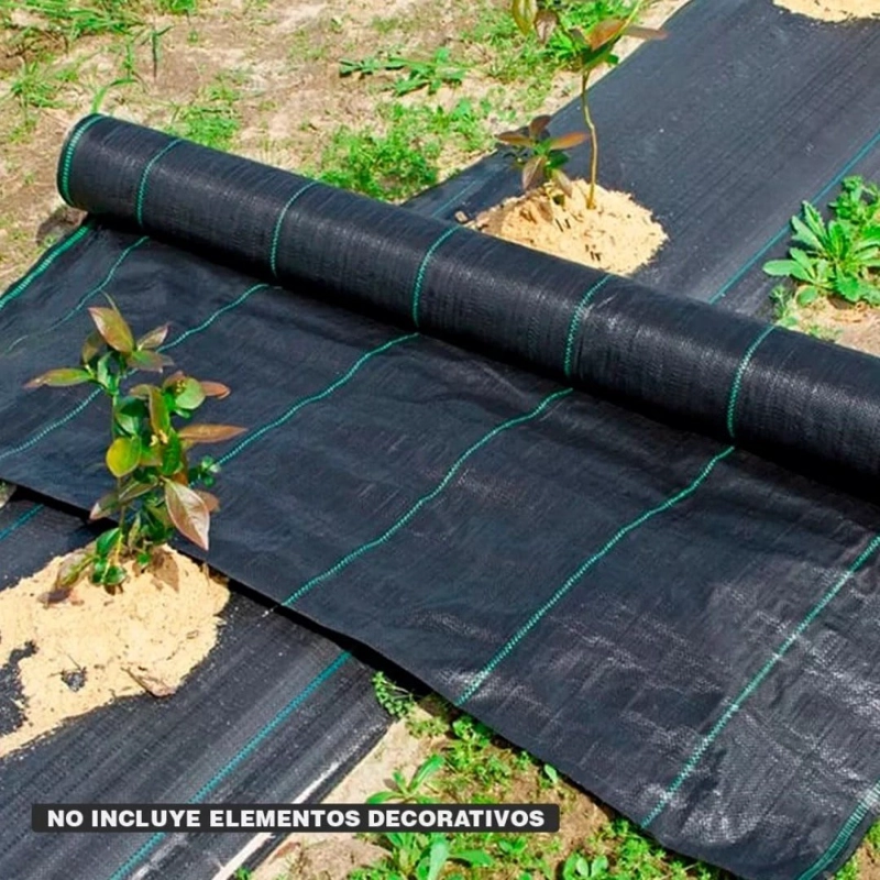 MALLA ANTIMALEZA 1X100 MTS TELA ROLLO GROUND COVER PLANTA - 3