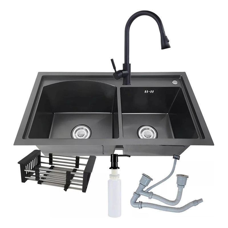 LAVAPLATOS 78X43CM CON LLAVE 2 MODOS ACERO INOXIDABLE - 5