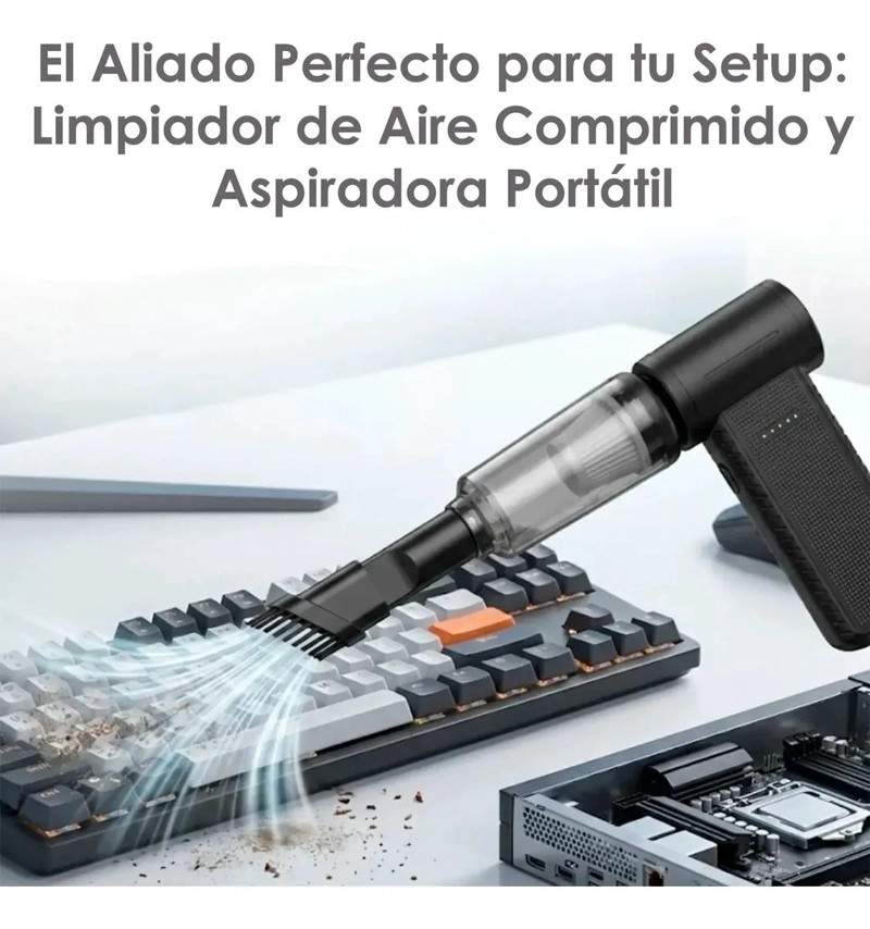 ASPIRADORA Y SOPLADOR PARA AUTO OFICINA 2EN1 TURBO DE 200WATTS 130MIL/RPM - 6