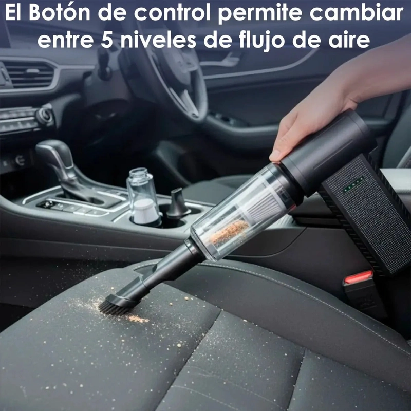ASPIRADORA Y SOPLADOR PARA AUTO OFICINA 2EN1 TURBO DE 200WATTS 130MIL/RPM - 8