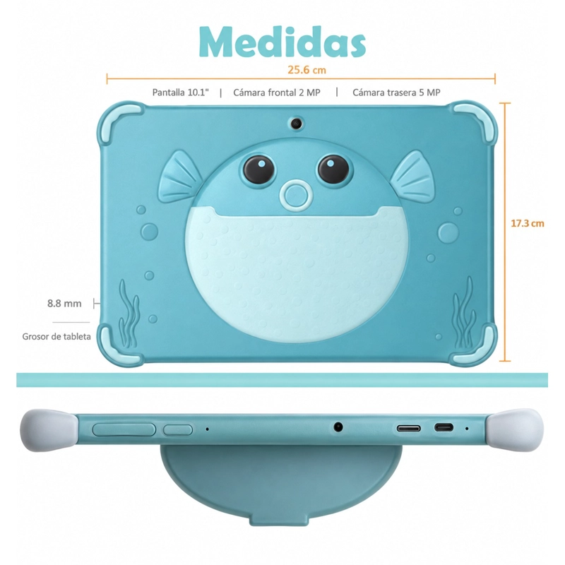 TABLETA INFANTIL 10.1 PARA NIÑOS WIFI 4+64GB DUAL CAM - 2