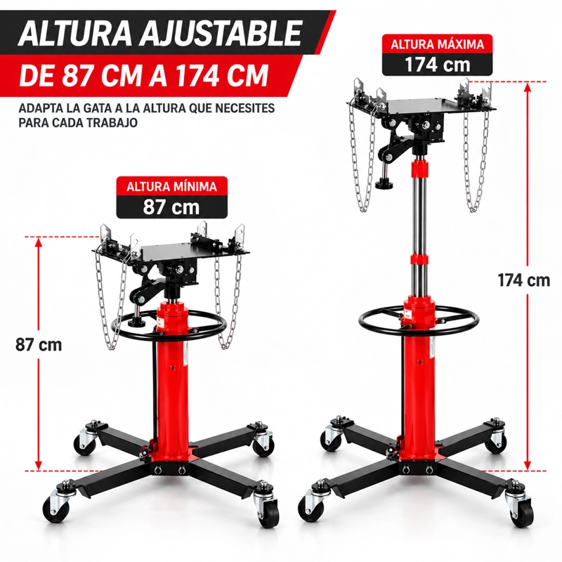 GATA DE FOSO HIDRAULICA 600KG DOBLE PISTON TRANSMISION - 2