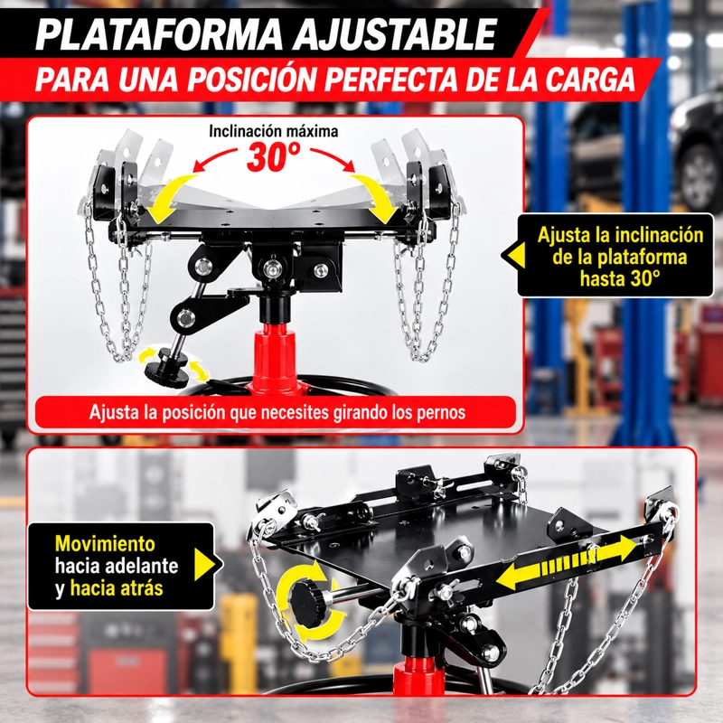 GATA DE FOSO HIDRAULICA 600KG DOBLE PISTON TRANSMISION - 3