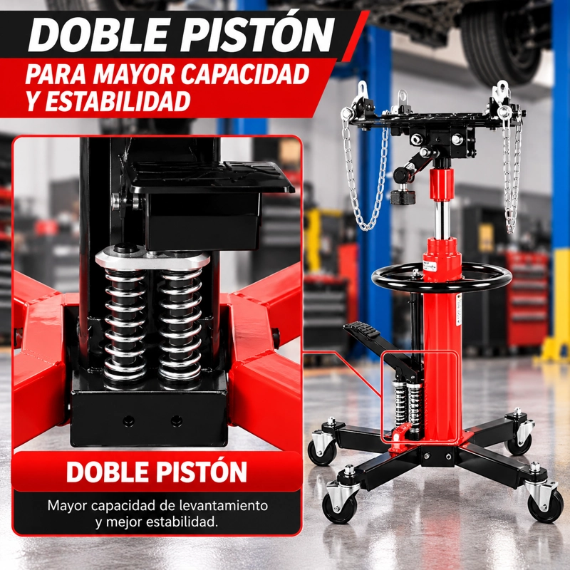 GATA DE FOSO HIDRAULICA 600KG DOBLE PISTON TRANSMISION - 6