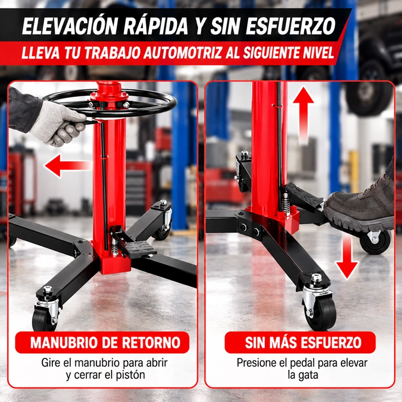 GATA DE FOSO HIDRAULICA 600KG DOBLE PISTON TRANSMISION - 7