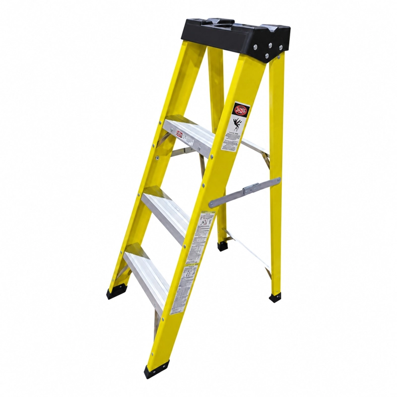 ESCALERA FIBRA DE VIDRIO INDUSTRIAL 1.2MTS 4 PELDAÑOS 150KG - 4
