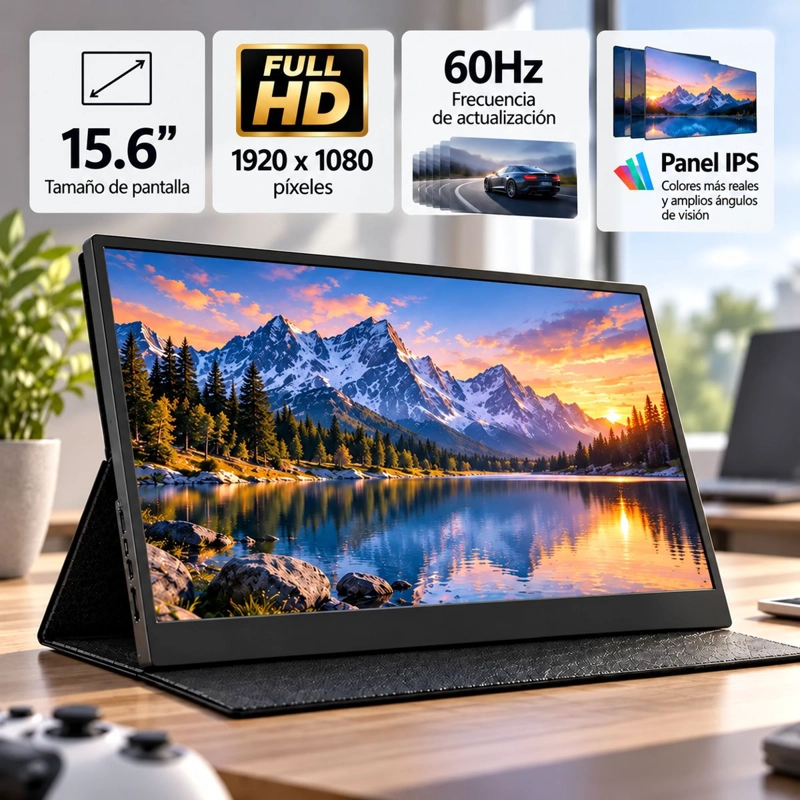 MONITOR PORTATIL CON PANTALLA DE 15.6 PULGADAS 60GHZ FULL HD - 10