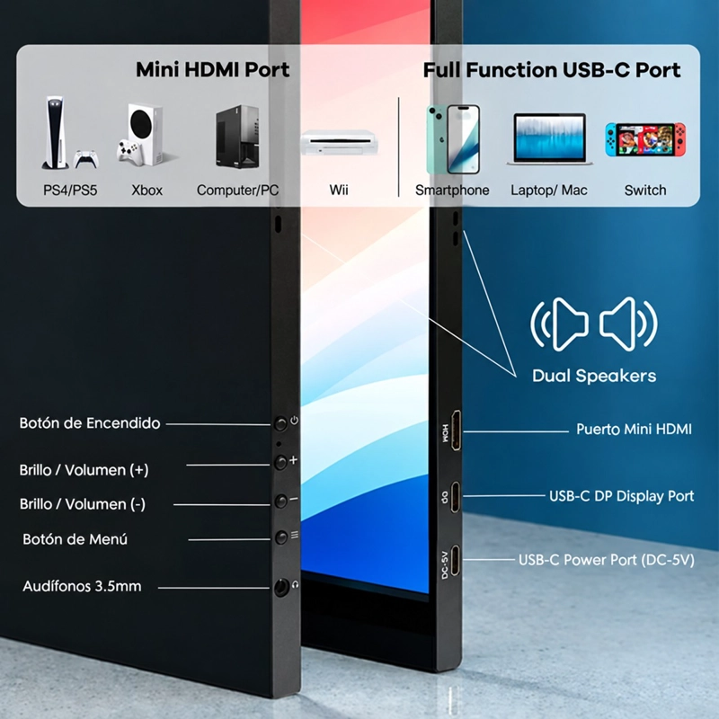 MONITOR PORTATIL CON PANTALLA DE 15.6 PULGADAS 60GHZ FULL HD - 4