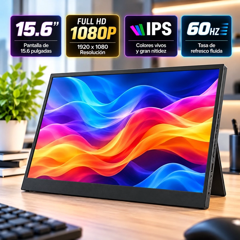 MONITOR DE 60HZ PORTATIL INALAMBRICO 15.6 PULGADAS FULL HD - 2