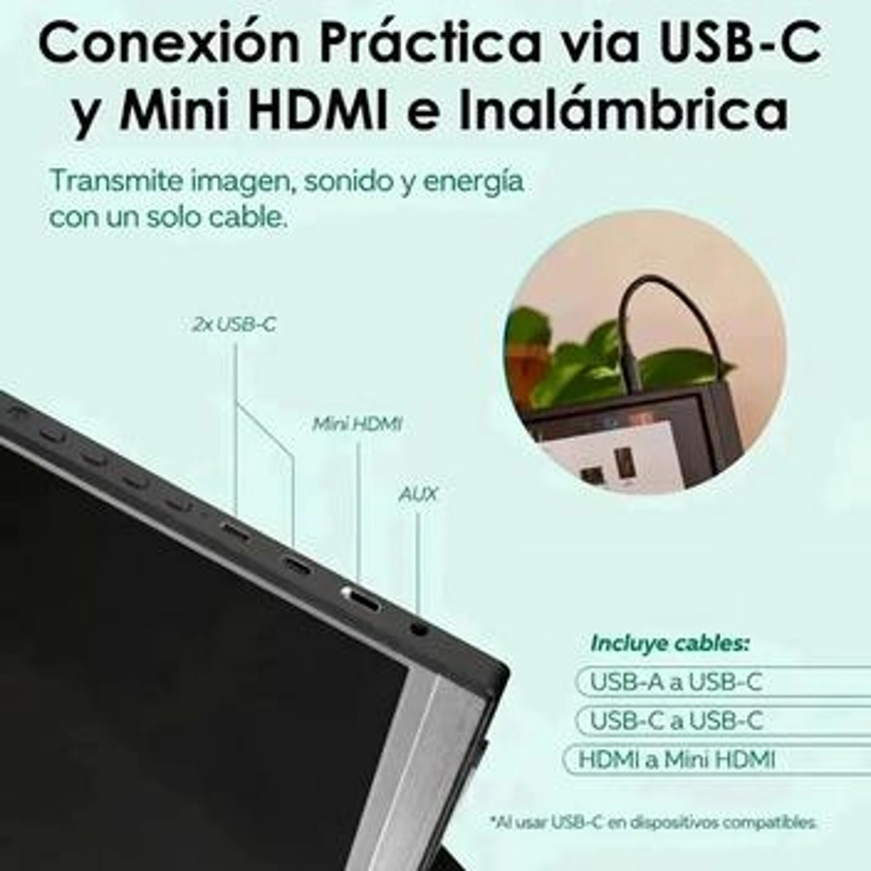 MONITOR DE 60HZ PORTATIL INALAMBRICO 15.6 PULGADAS FULL HD - 7