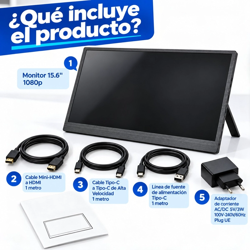 MONITOR DE 60HZ PORTATIL INALAMBRICO 15.6 PULGADAS FULL HD - 8