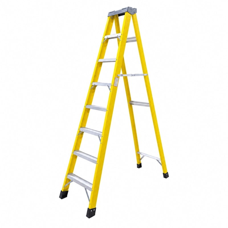 ESCALERA FIBRA DE VIDRIO INDUSTRIAL 2.4MTS 8 PELDAÑOS 150KG - 2
