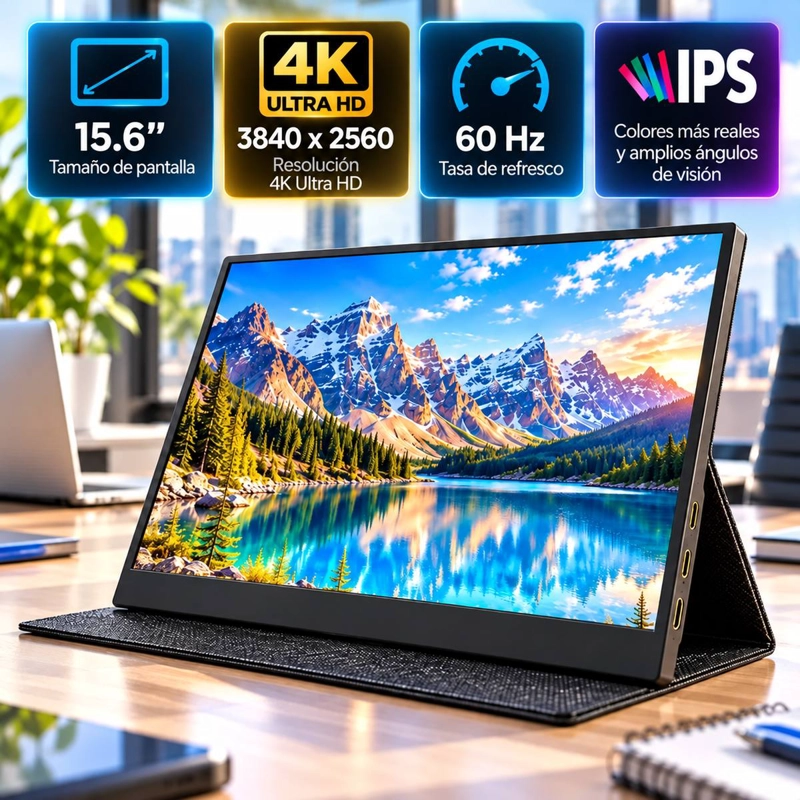 MONITOR 4K DE 60HZ IPS PORTATIL 4K 2160P DE 15.6 PULGADAS - 1