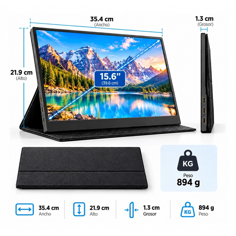 MONITOR 4K DE 60HZ IPS PORTATIL 4K 2160P DE 15.6 PULGADAS - 2