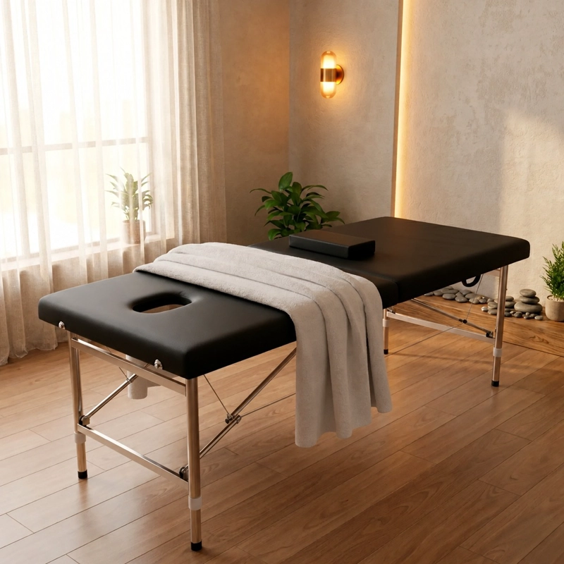 CAMILLA DE MASAJES PLEGABLE PROFESIONAL CAMA DE ACERO SOPORTA 200KG - 2