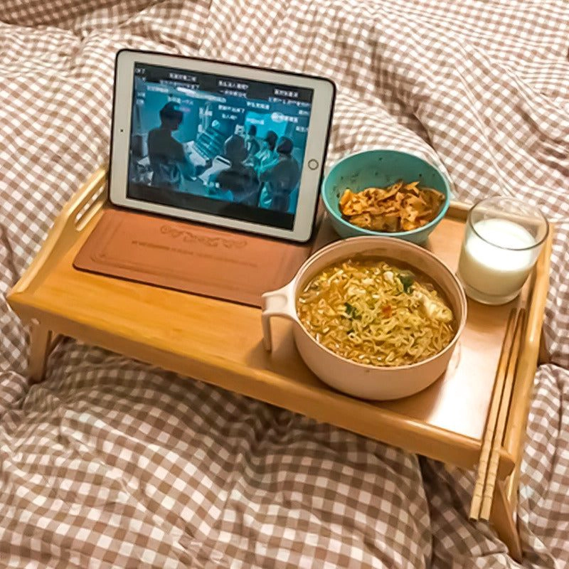 BANDEJA DESAYUNO CAMA PLEGABLE COMIDA NOTEBOOK MESA MADERA - 10