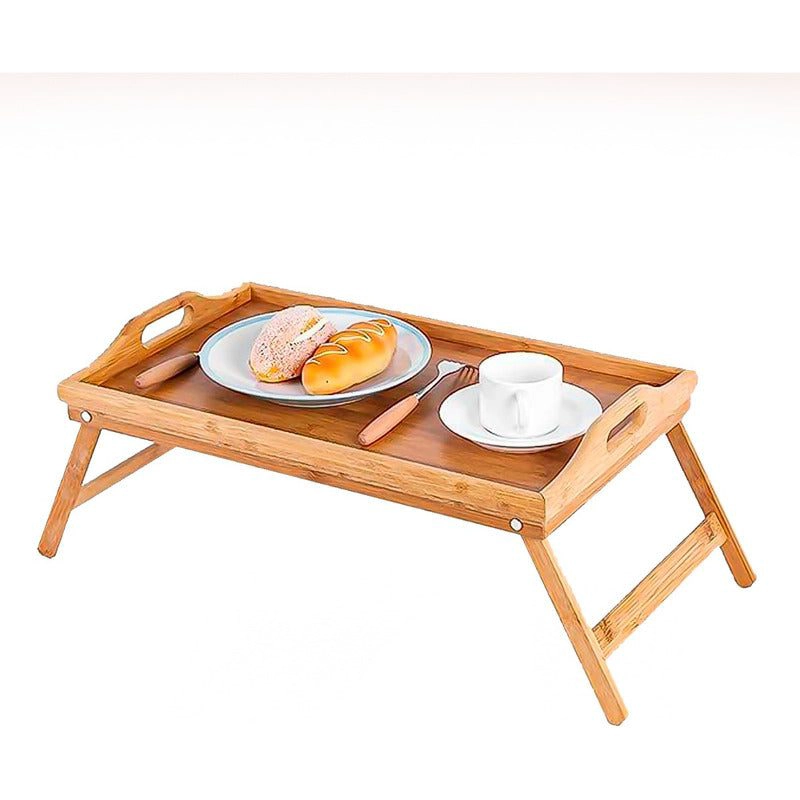 BANDEJA DESAYUNO CAMA PLEGABLE COMIDA NOTEBOOK MESA MADERA - 4