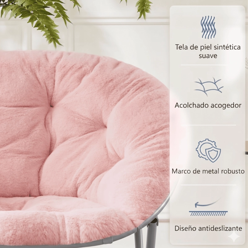 SILLA PLEGABLE PREMIUM LUNA ROSADA - 5