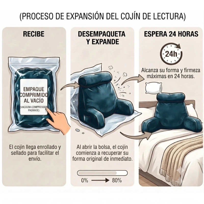 COJIN MEMORY FOAM REPOSAESPALDA PARA LEER O DESCANSAR - 7