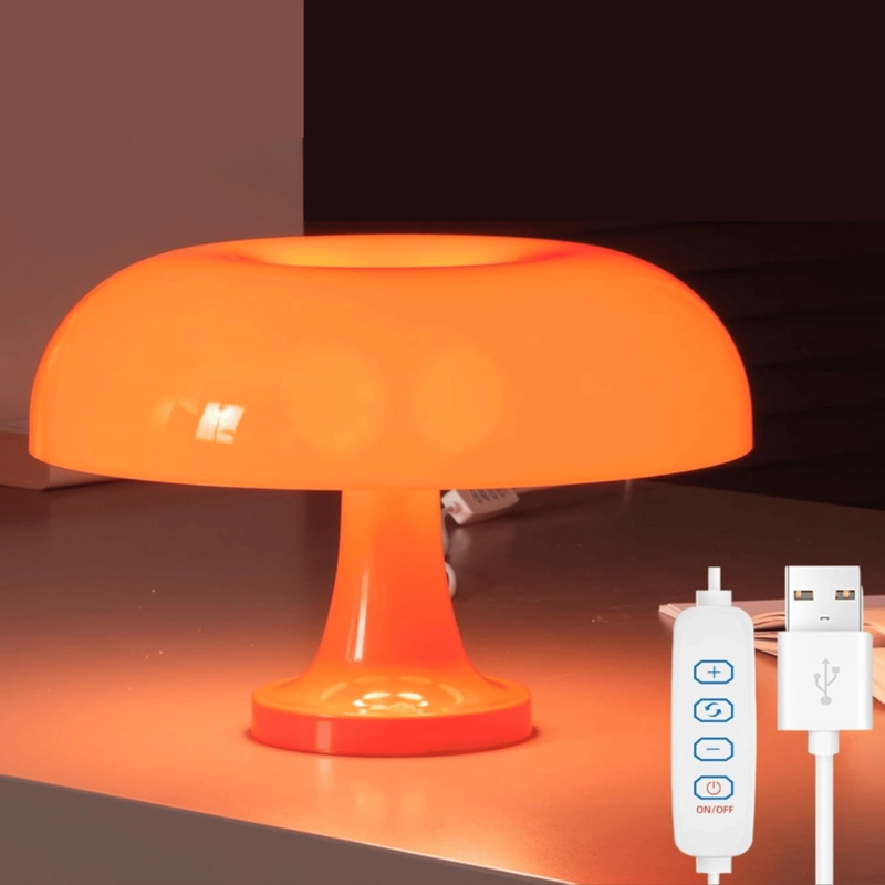 LAMPARA RETRO HONGO NARANJA - 3