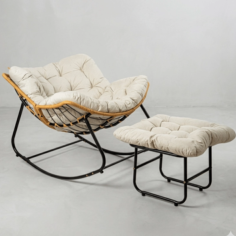 SILLA MECEDORA BOHO + REPOSAPIES - 1