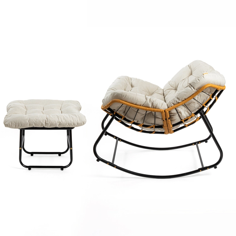 SILLA MECEDORA BOHO + REPOSAPIES - 3