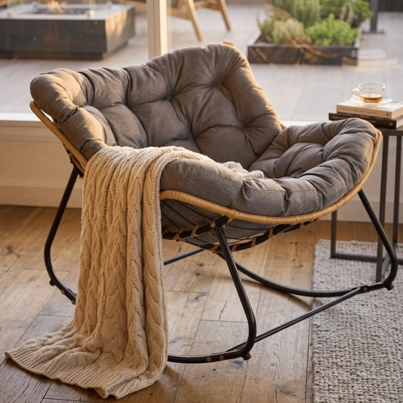 SILLA MECEDORA BOHO + REPOSAPIES - 7