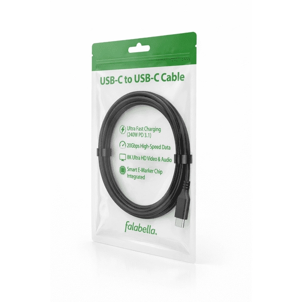 CABLE USB-C A USB-C 240W 8K VIDEO FAST CHARGING UNIVERSAL - 1